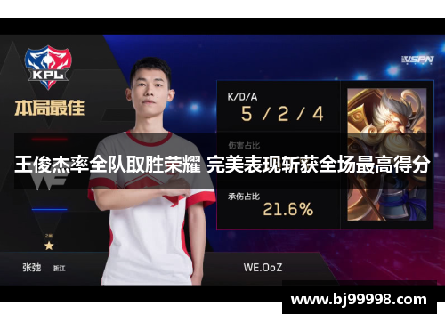 王俊杰率全队取胜荣耀 完美表现斩获全场最高得分